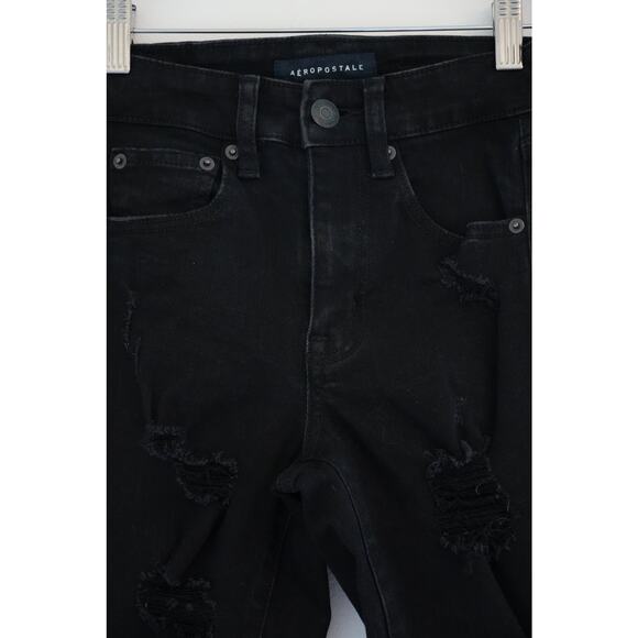 Aeropostale High Rise Distressed Jeggings Size 0 Short - Picture 3 of 4